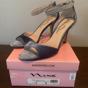 Nina Varetta -CV Marina Marine Blue Velvet Sandals, 9M